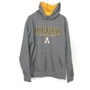 Appalachian Mountaineers Colosseum Mens  Large Hoodie Gray Gold Applique